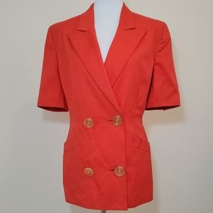 Louis Feraud Cotton Red Blazer